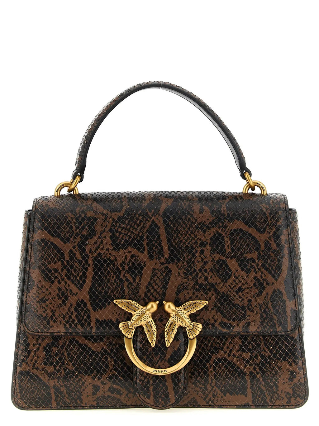 PINKO Brown Calfskin Handbag