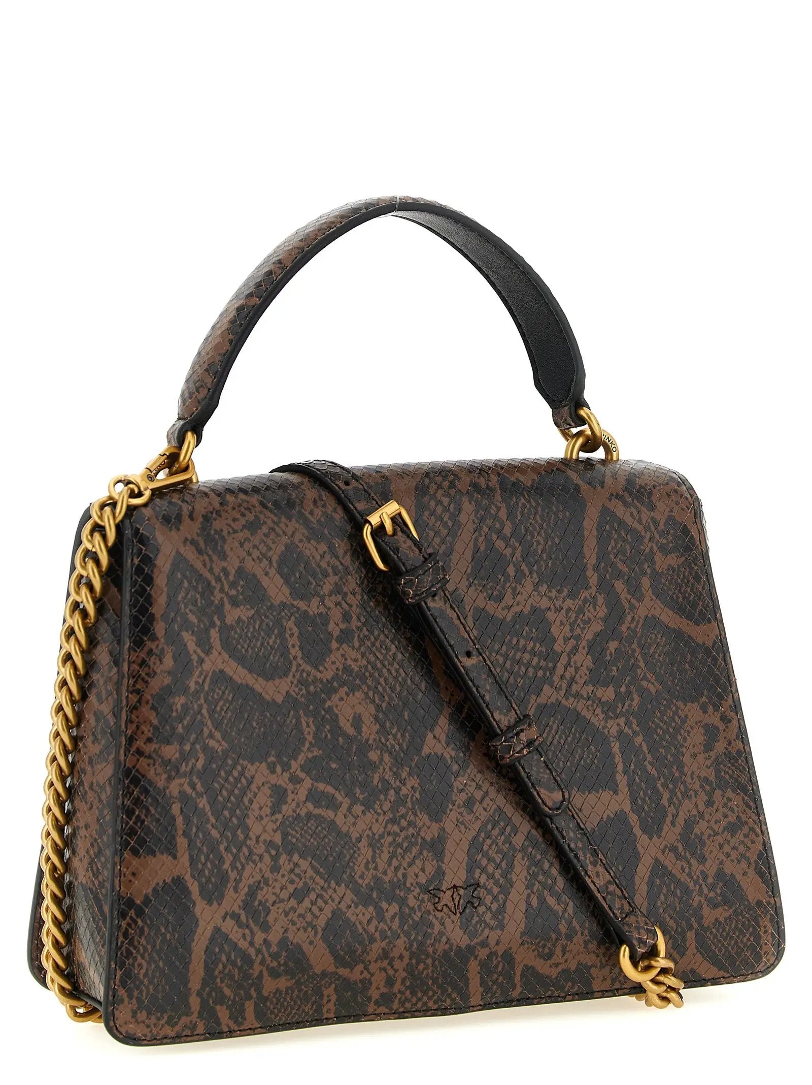 PINKO Brown Calfskin Handbag