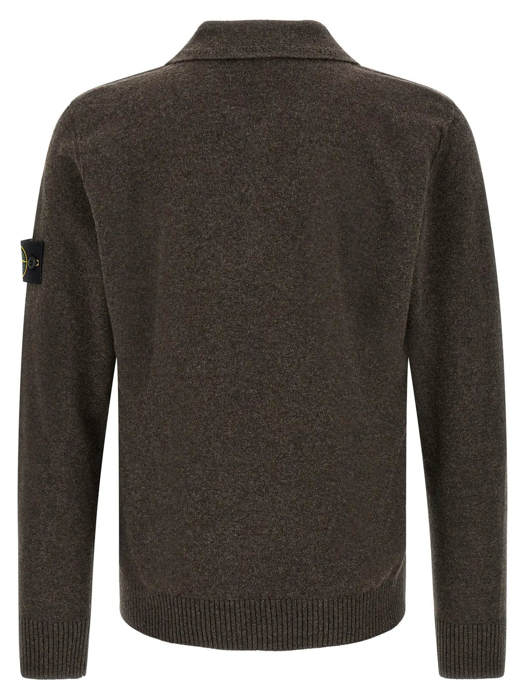Polo Stone Island en laine vierge marron
