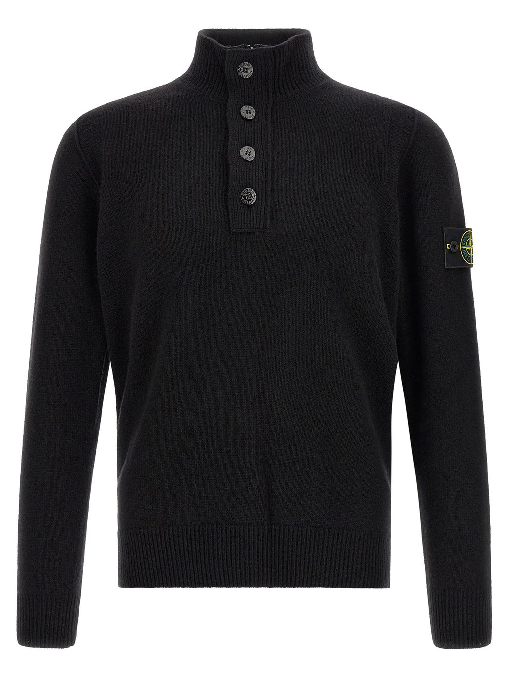 Stone Island Black Virgin Wool Cardigan