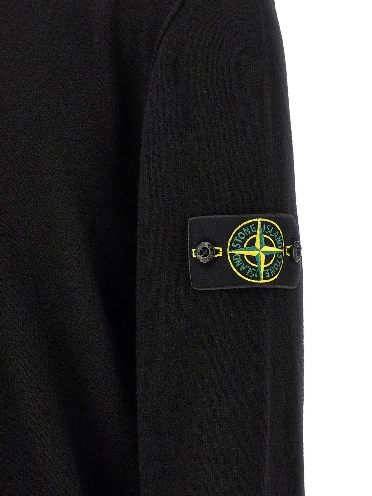 Stone Island Black Virgin Wool Cardigan