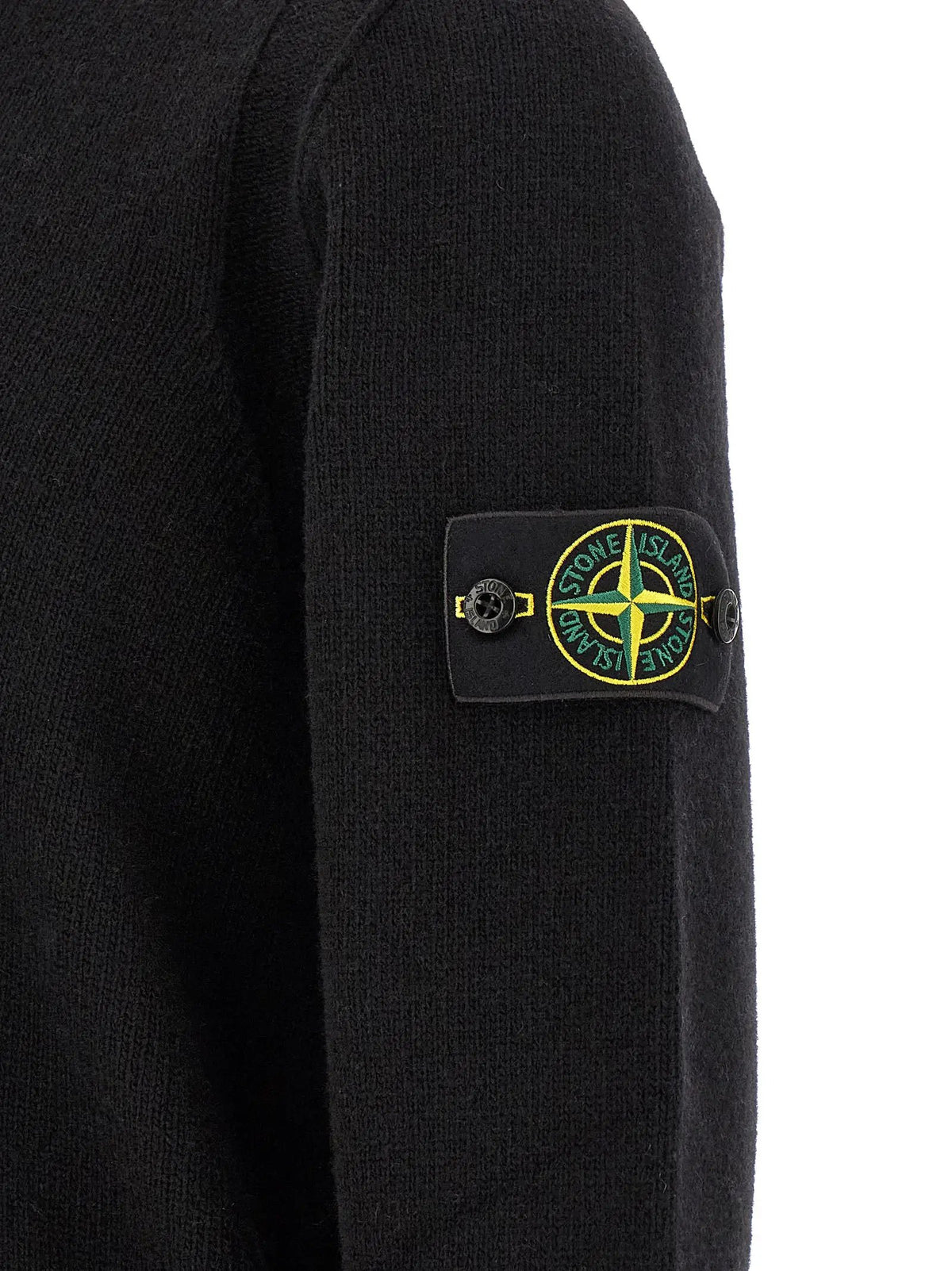 Stone Island Black Virgin Wool Cardigan