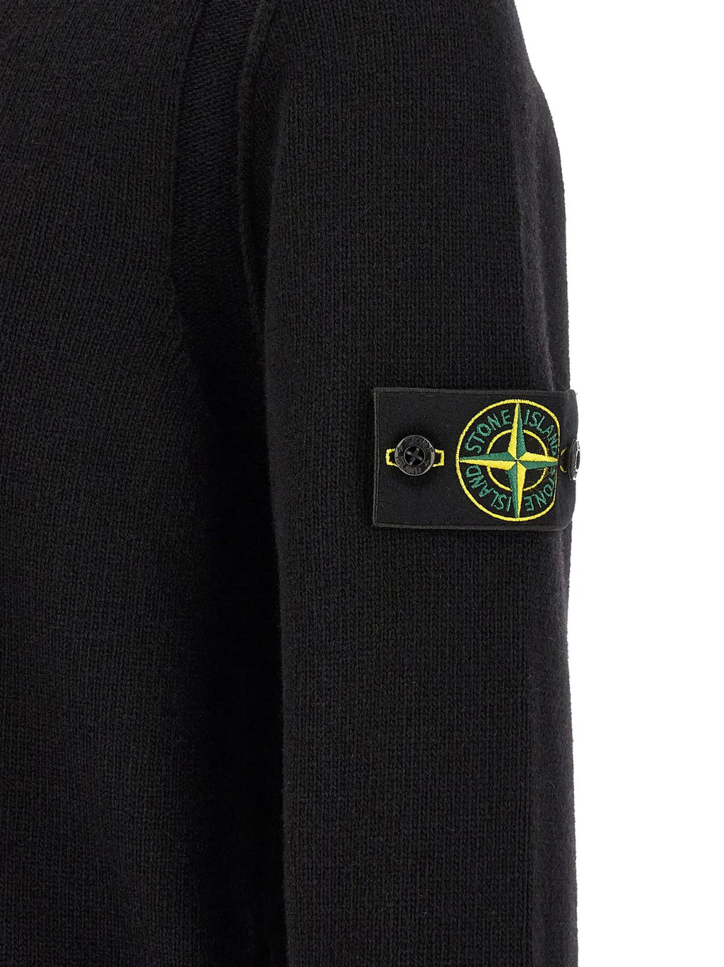 Stone Island Black Virgin Wool Cardigan