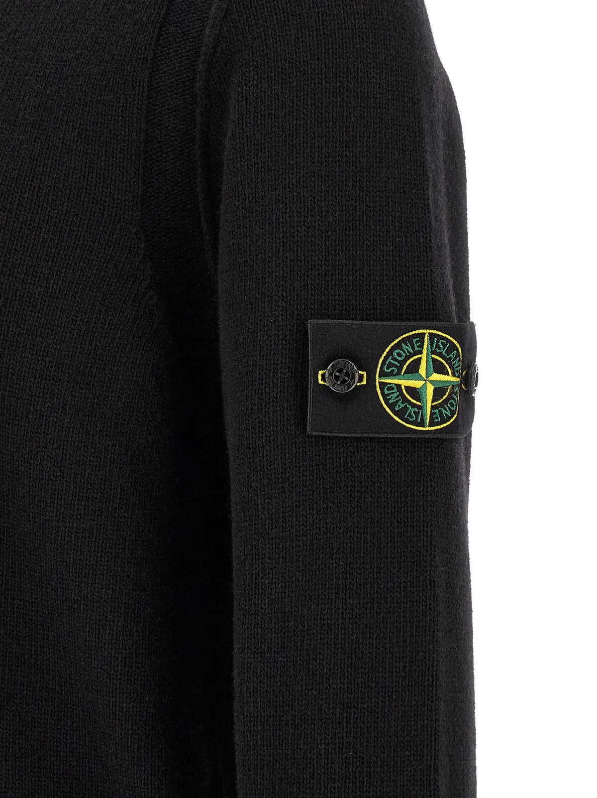 Stone Island Black Virgin Wool Cardigan