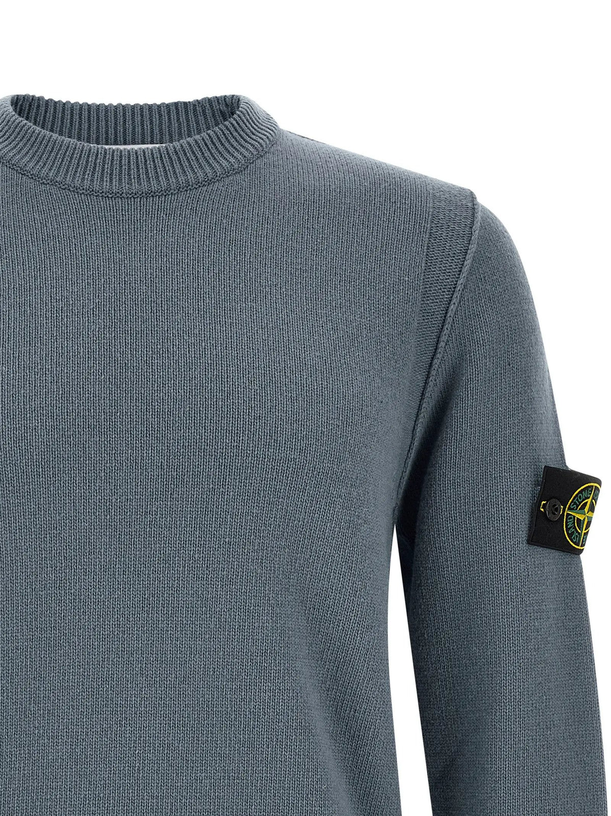 Stone Island Blue Virgin Wool Cardigan