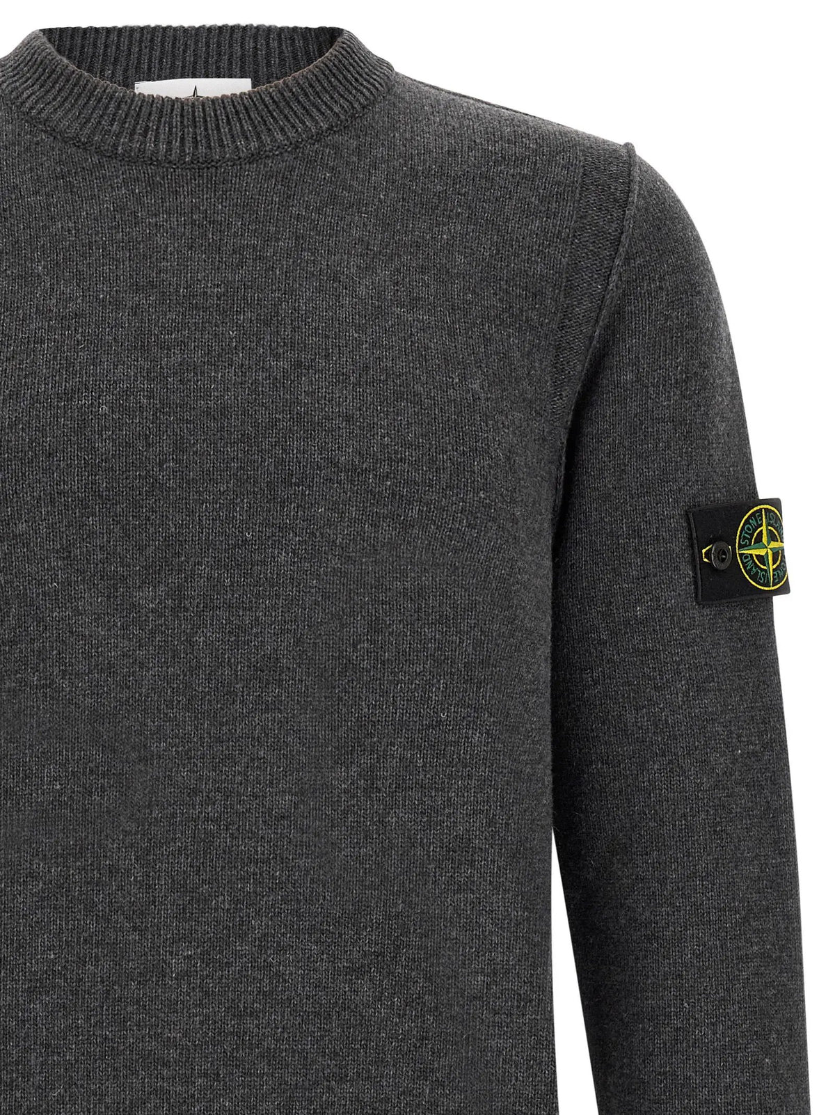 Stone Island Gray Virgin Wool Cardigan