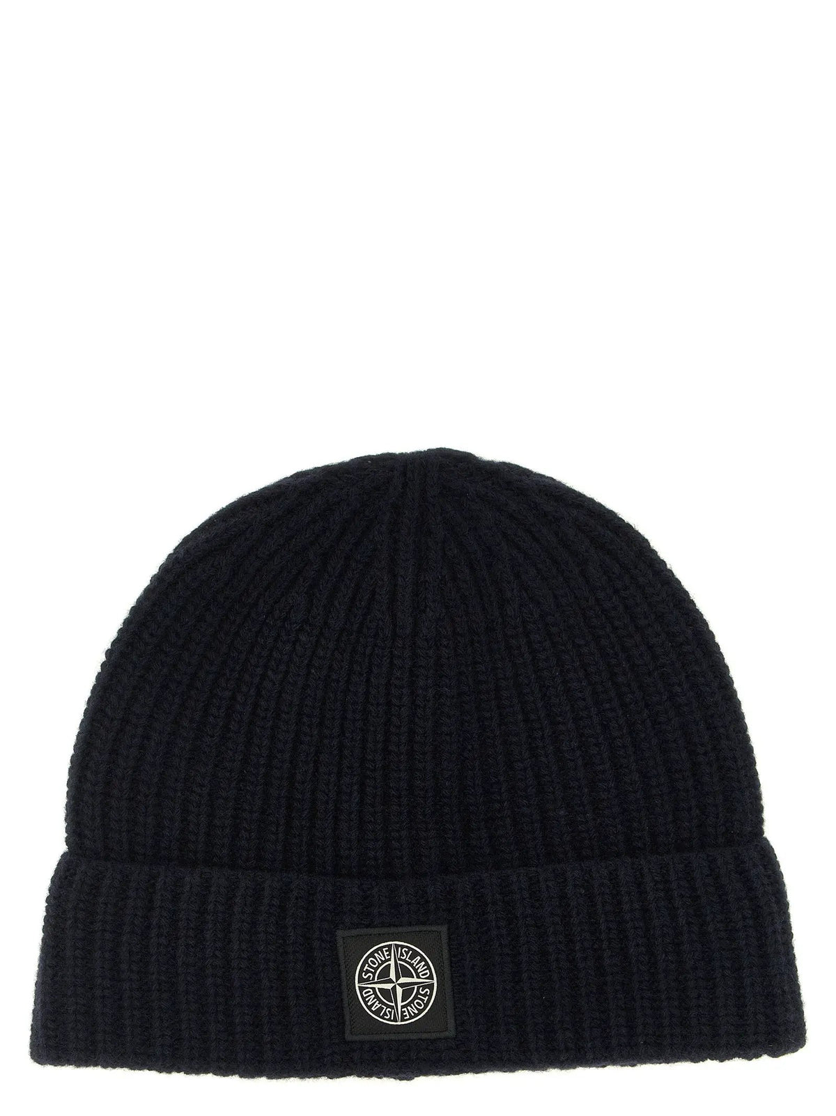 Stone Island Blue Virgin Wool Beanie