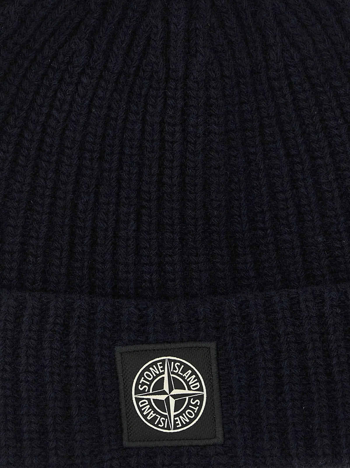 Stone Island Blue Virgin Wool Beanie
