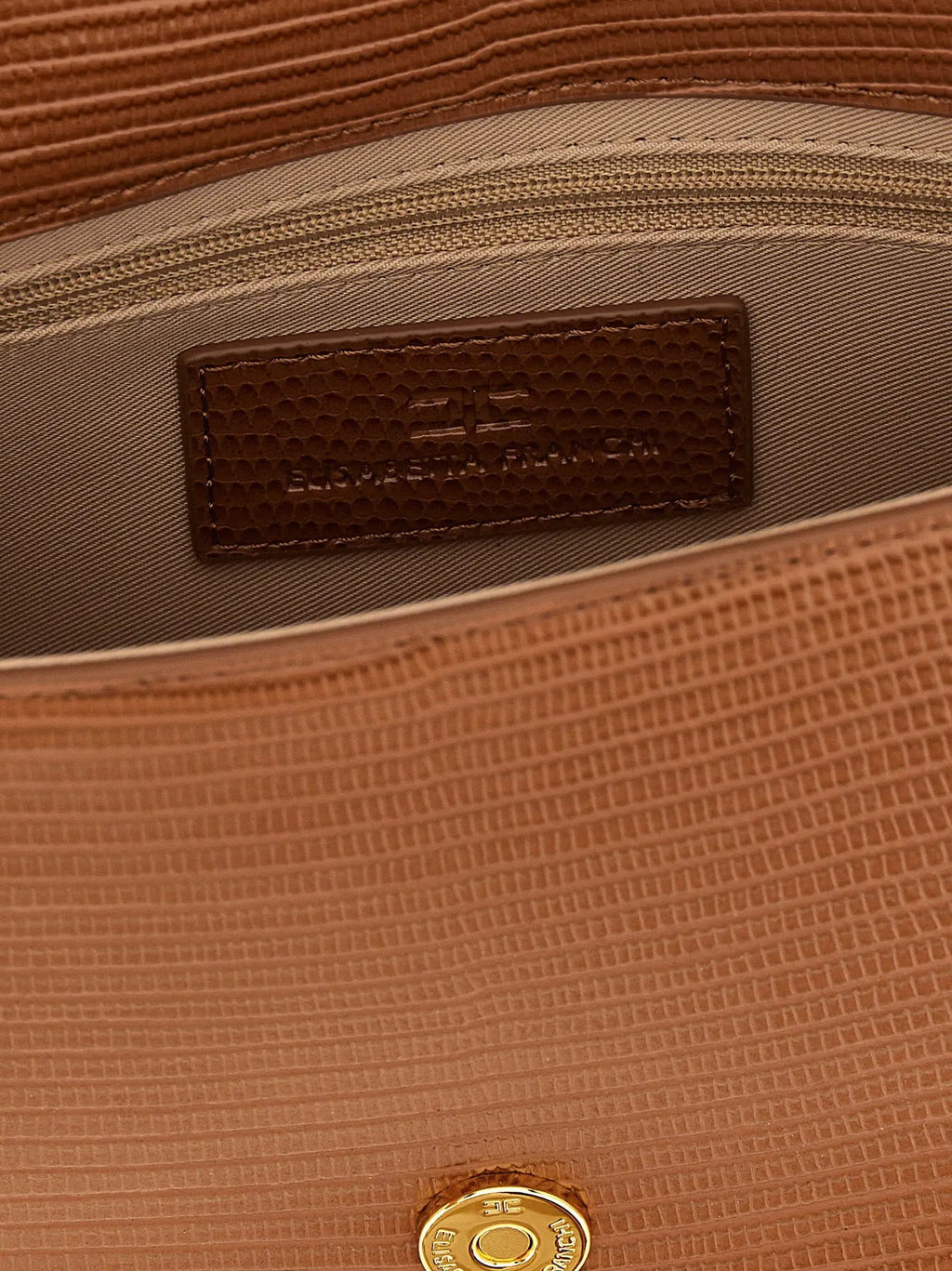 Elisabetta Franchi Brown Polyester Clutch Bag