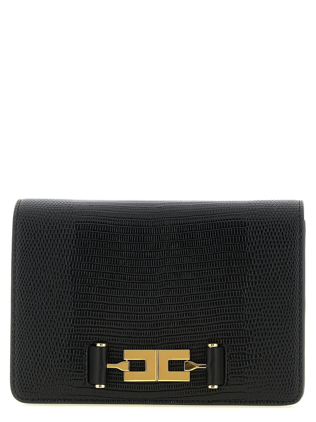 Elisabetta Franchi Black Polyester Clutch Bag