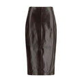 Arma Brown Leather Long Skirt