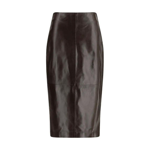 Arma Arma Brown Leather Long Skirt
