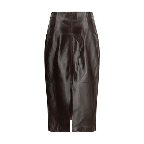 Arma Arma Brown Leather Long Skirt