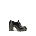 Prada Black Calf Leather Bos Taurus Platform Loafers