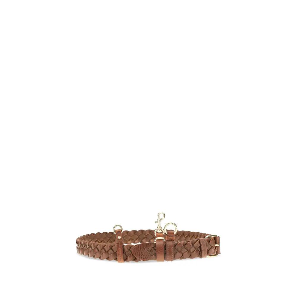 Miu Miu Ceinture classique en cuir de veau marron Bos Taurus
