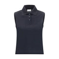 Saint Laurent Black Recycled Cotton Polo Shirt