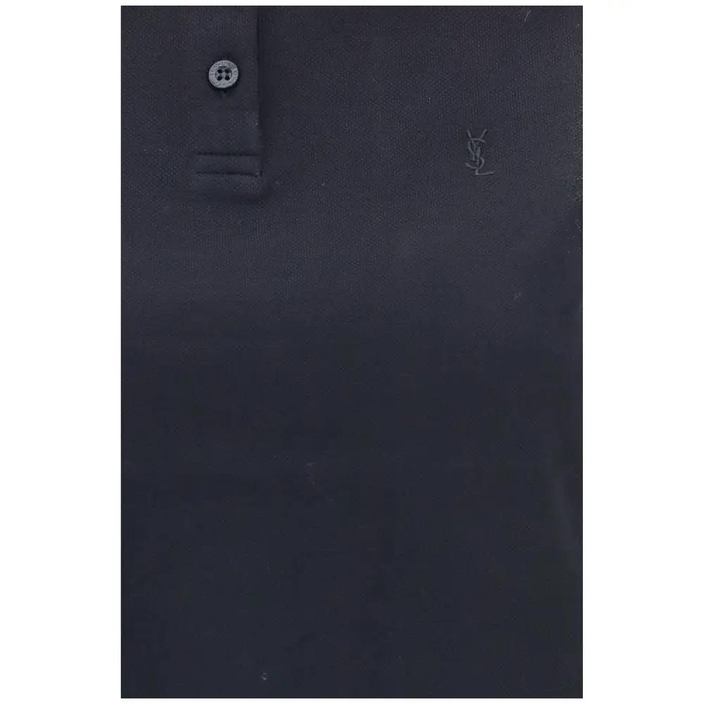 Saint Laurent Black Recycled Cotton Polo Shirt