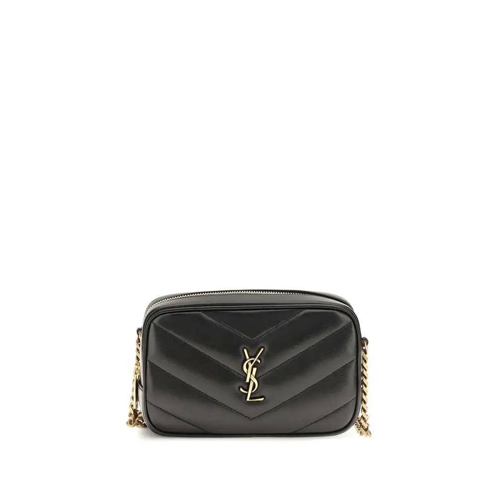 Saint Laurent Black Lamb Ovis Aries Aries Shoulder Bag