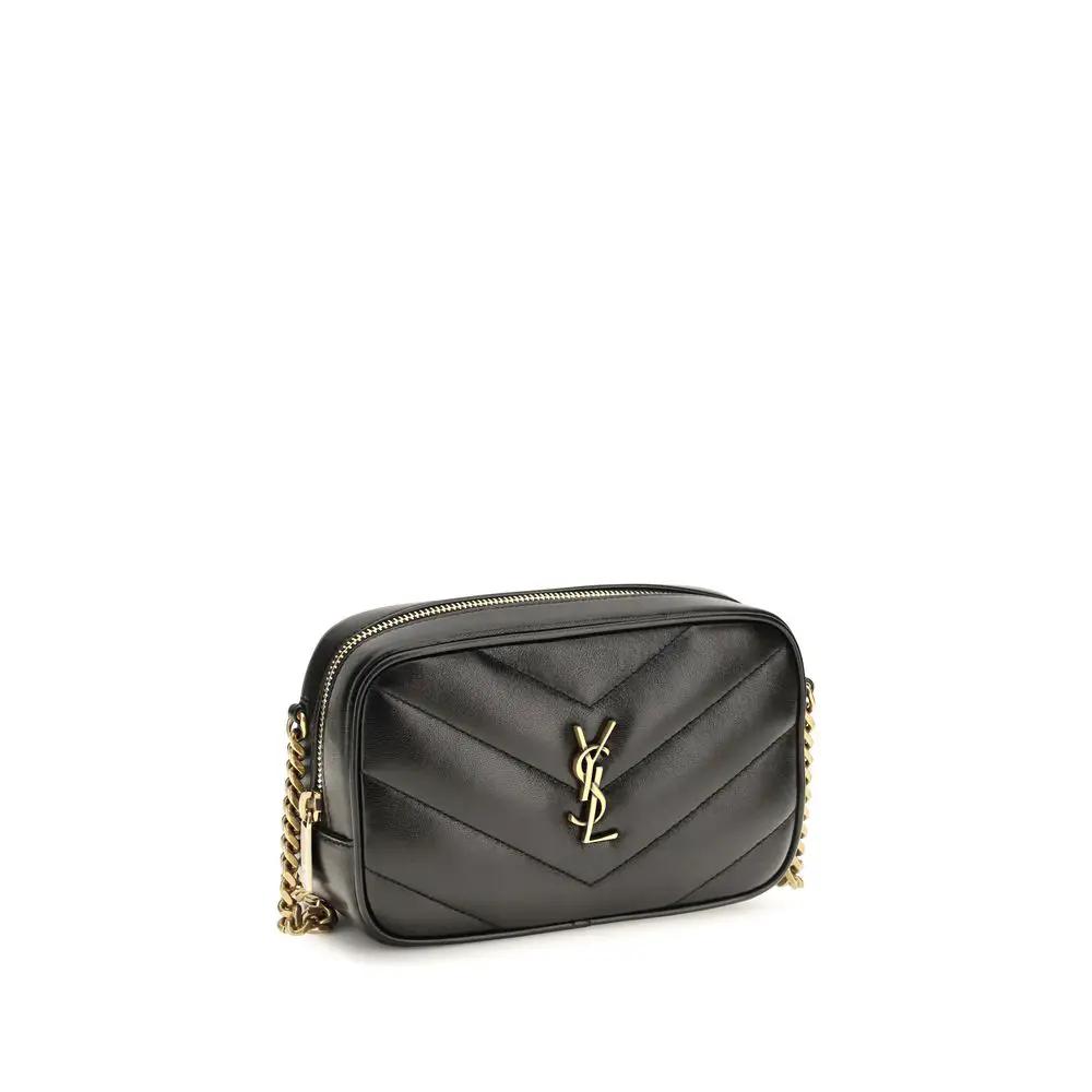 Saint Laurent Black Lamb Ovis Aries Aries Shoulder Bag