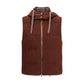 Brunello Cucinelli Brown Cotton Sleeveless Jacket