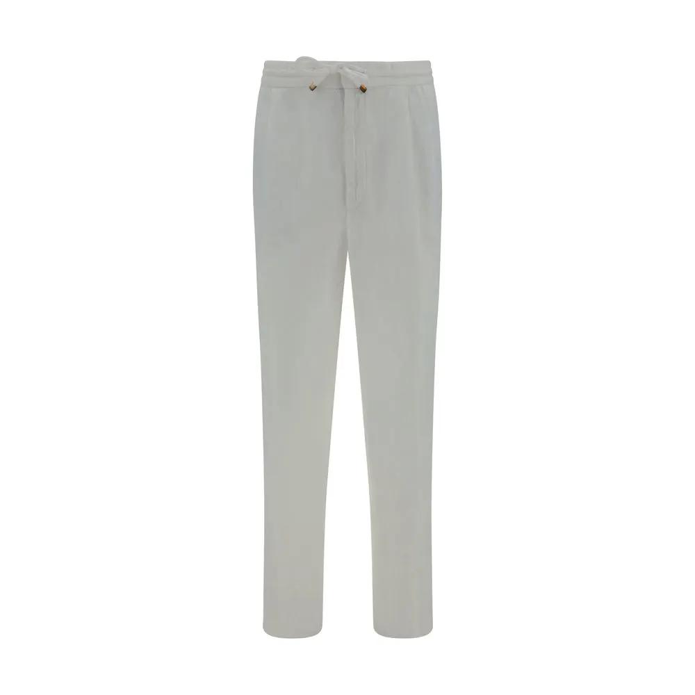 Brunello Cucinelli Brunello Cucinelli White Linen Casual Pants