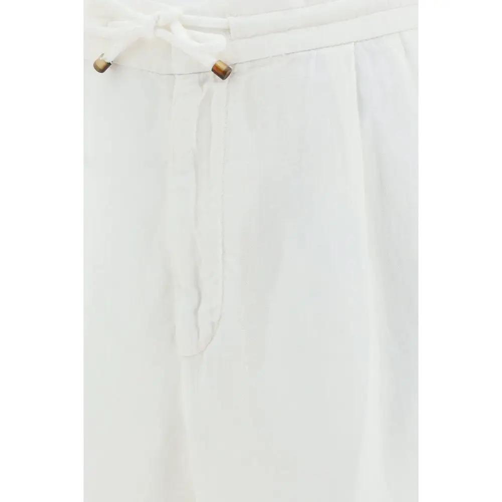 Brunello Cucinelli Brunello Cucinelli White Linen Casual Pants