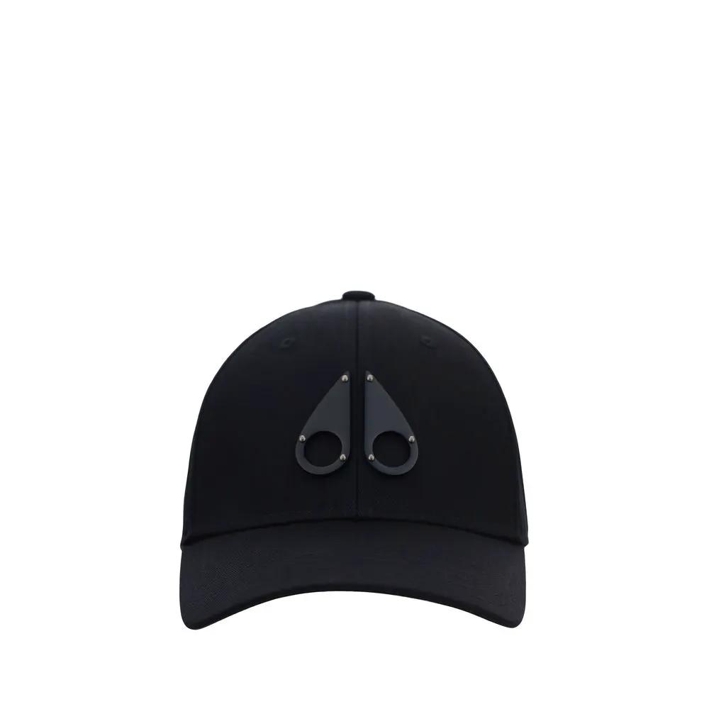 Moose Knuckles Black Cotton Cap (Baseball Hat)