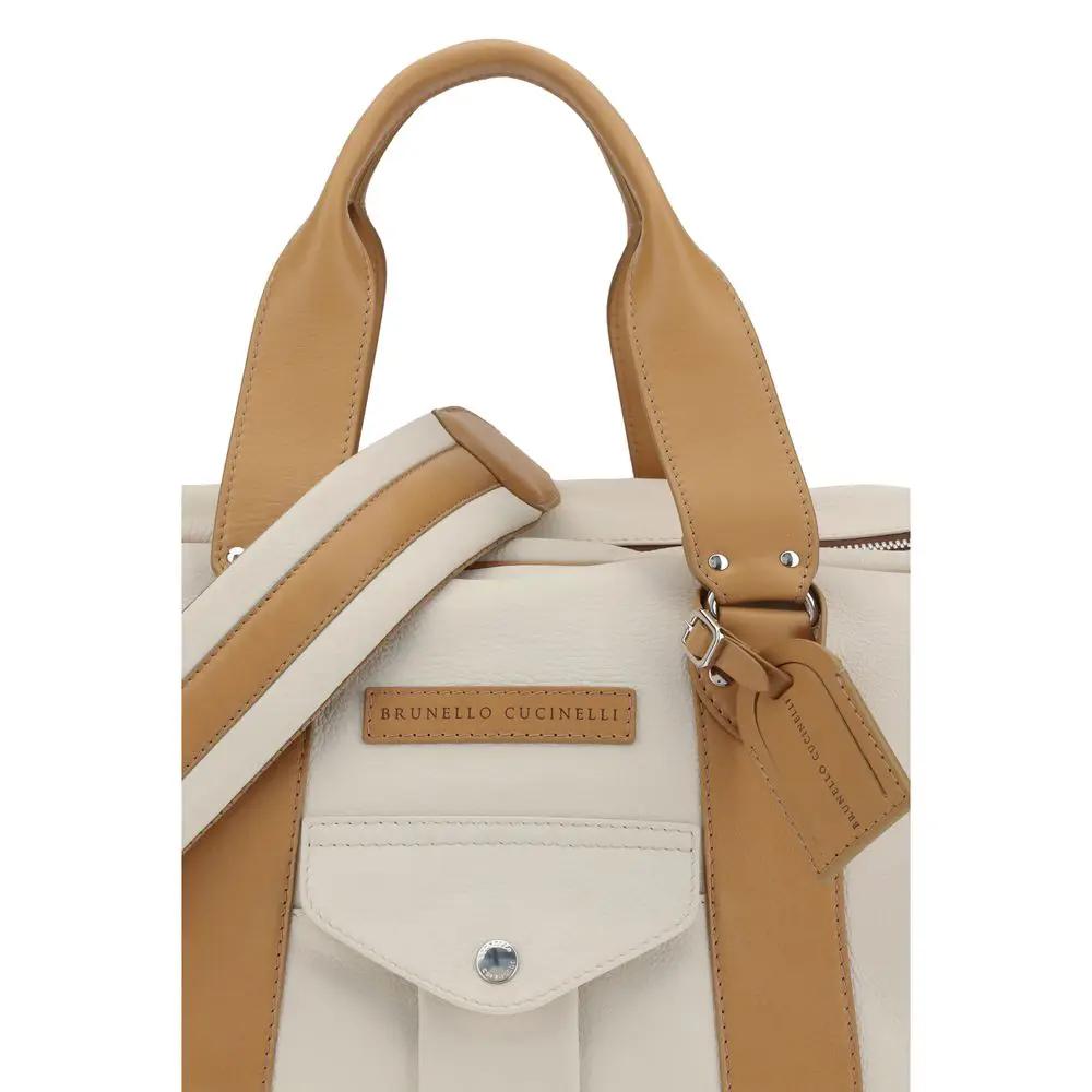 Brunello Cucinelli Beige Cuir de Veau Bos Taurus Bagages et Voyage