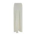 Brunello Cucinelli White Viscose Long Skirt
