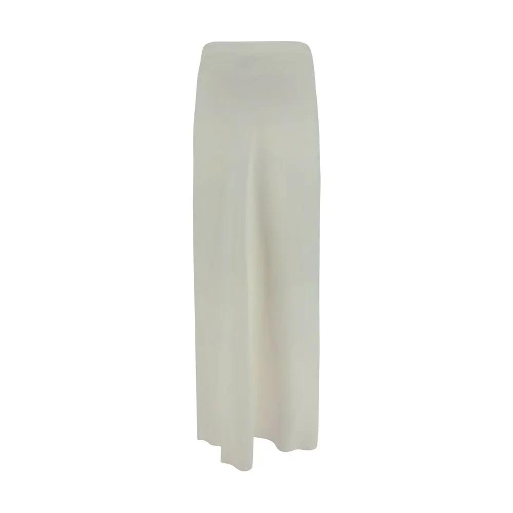 Brunello Cucinelli White Viscose Long Skirt