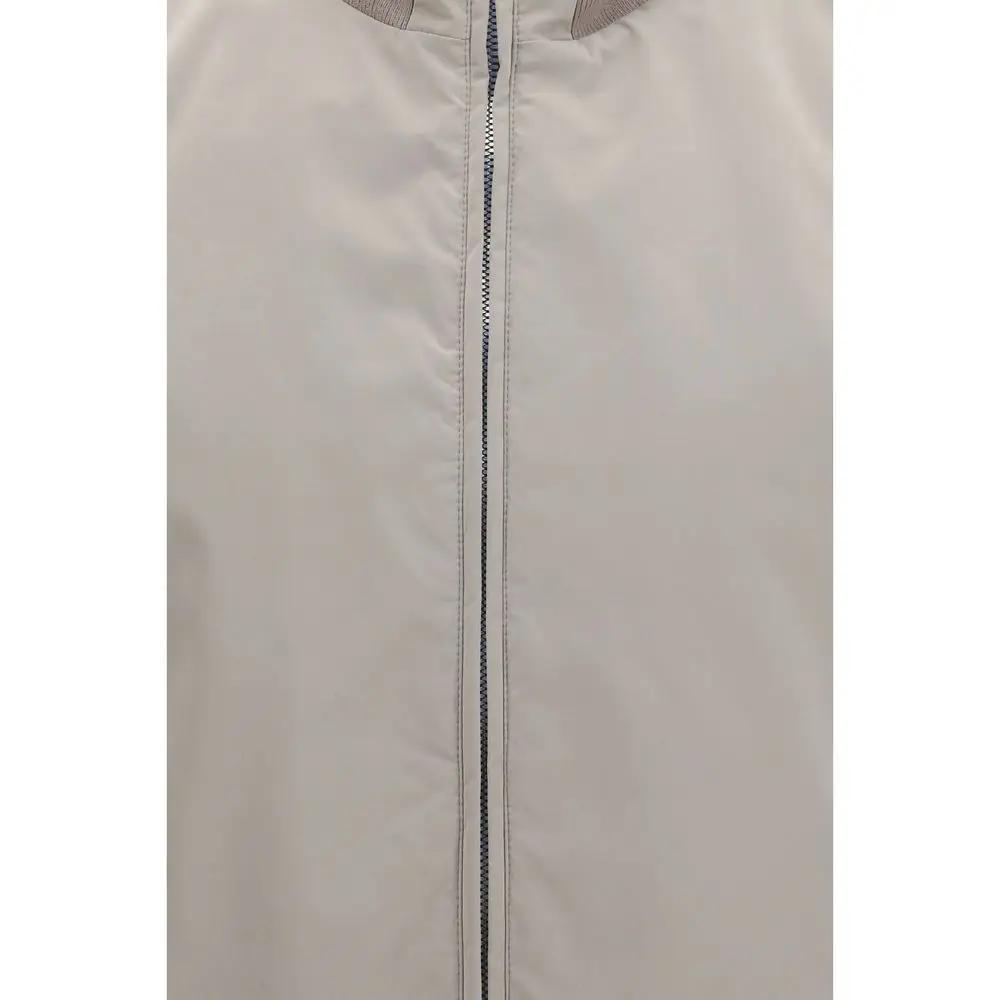 Brunello Cucinelli Gray Polyester Sleeveless Jacket