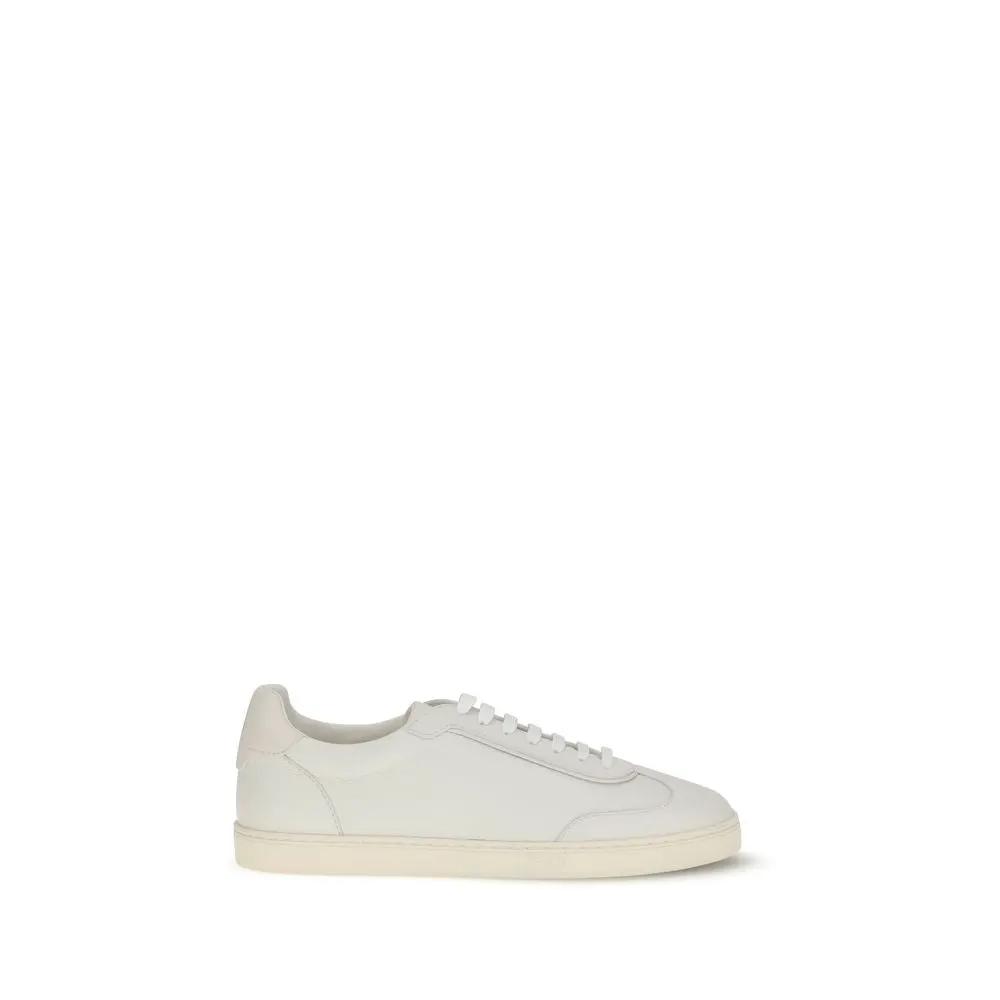 Brunello Cucinelli White Deer Low Top Sneakers
