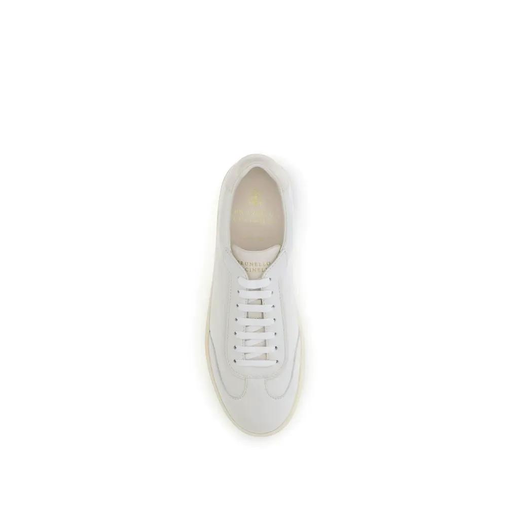 Brunello Cucinelli White Deer Low Top Sneakers
