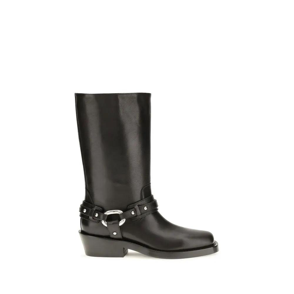 Rabanne Black Calf Leather Bos Taurus Boots