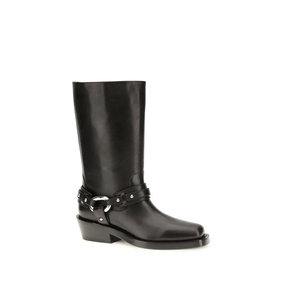 Rabanne Black Calf Leather Bos Taurus Boots