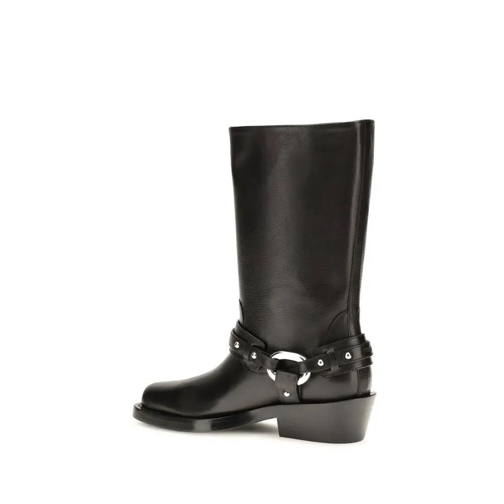 Rabanne Black Calf Leather Bos Taurus Boots