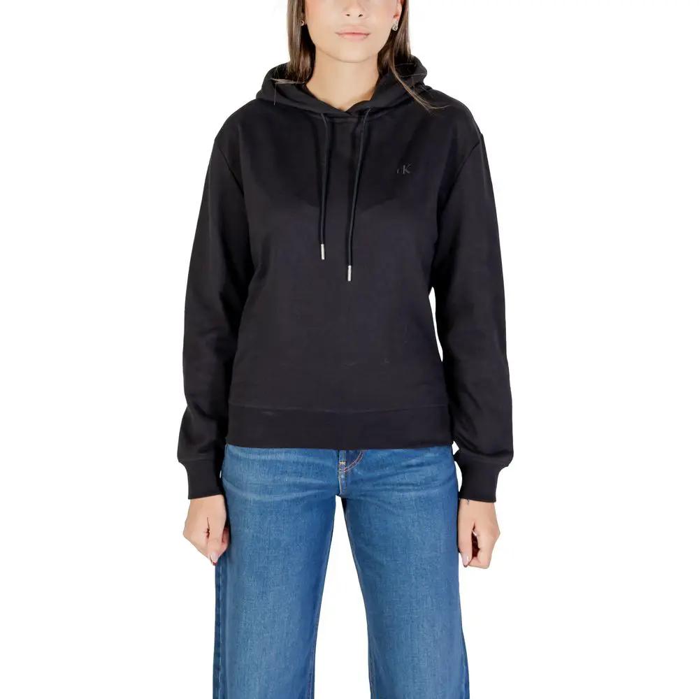 Sweat à capuche noir en coton Calvin Klein Jeans