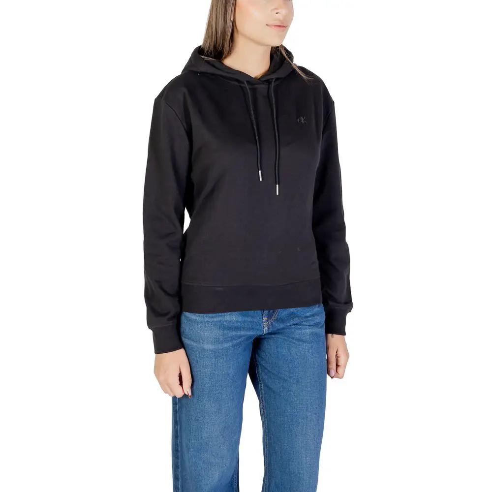 Sweat à capuche noir en coton Calvin Klein Jeans