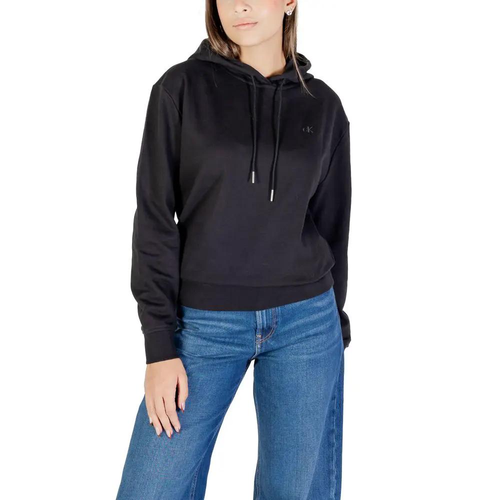 Sweat à capuche noir en coton Calvin Klein Jeans