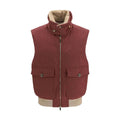 Brunello Cucinelli Bordeaux Wool Oves Aries Sleeveless Jacket