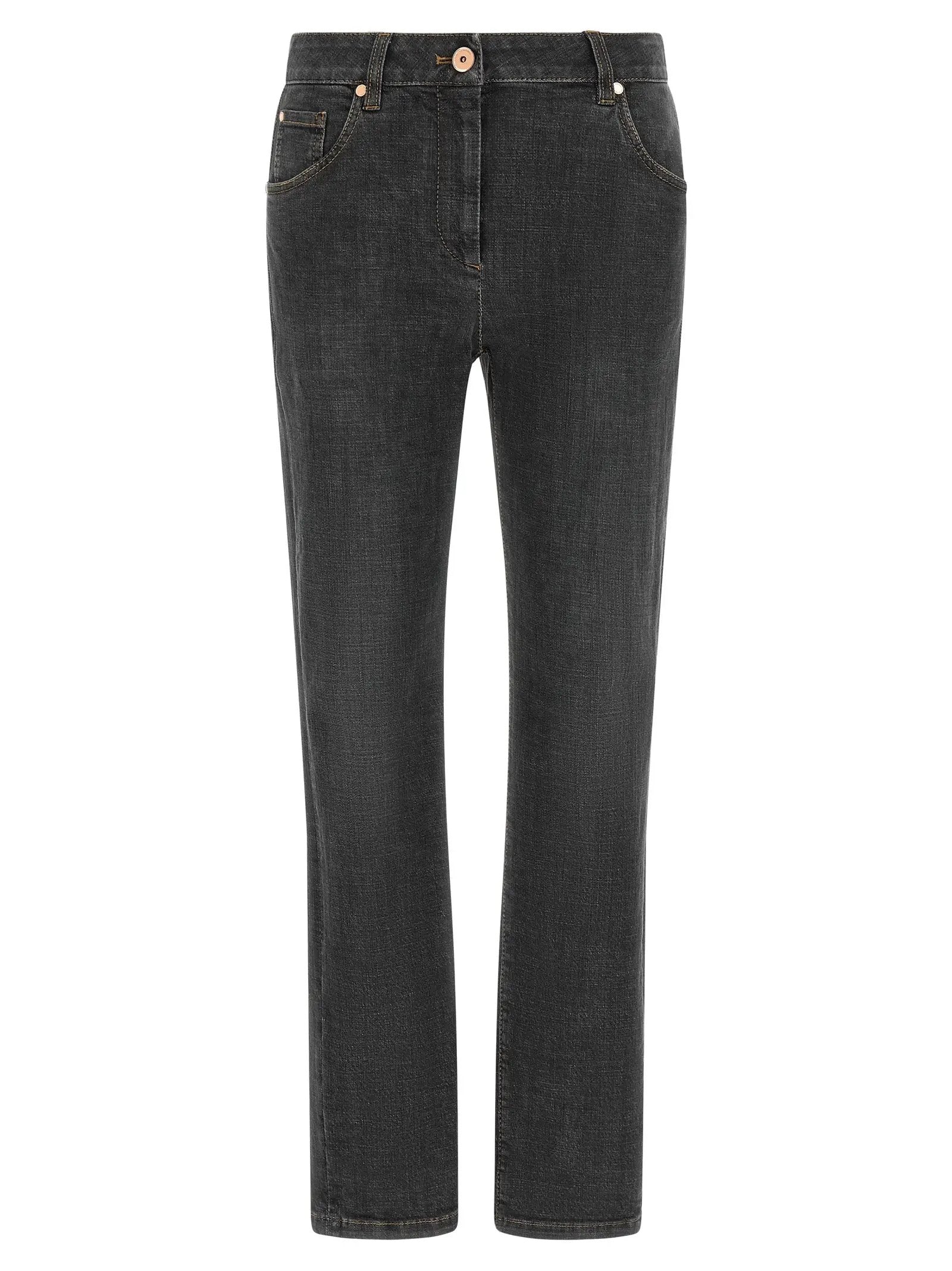Brunello Cucinelli Gray Cotton Slim Fit Jeans