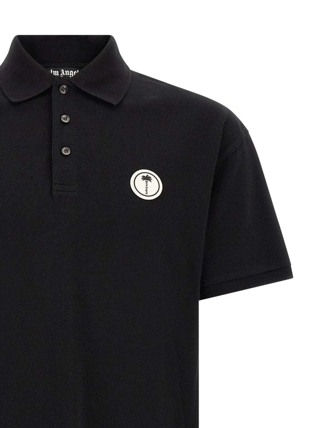 Palm Angels Black Cotton Polo Shirt