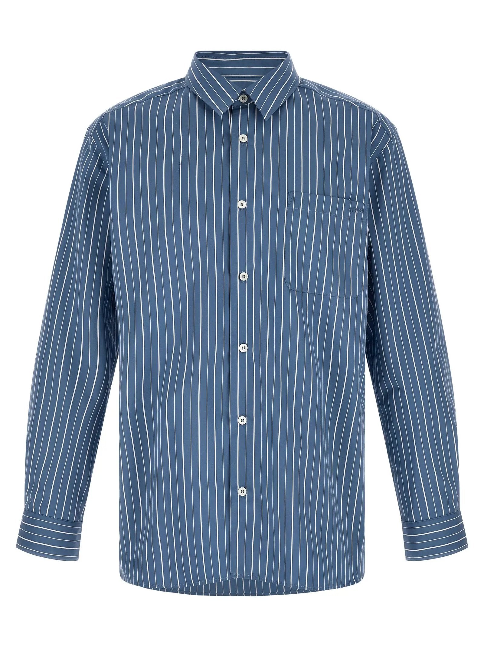 A.P.C. Blue Cotton Blouse