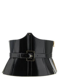 Elisabetta Franchi Black Leather High-Waist Belt