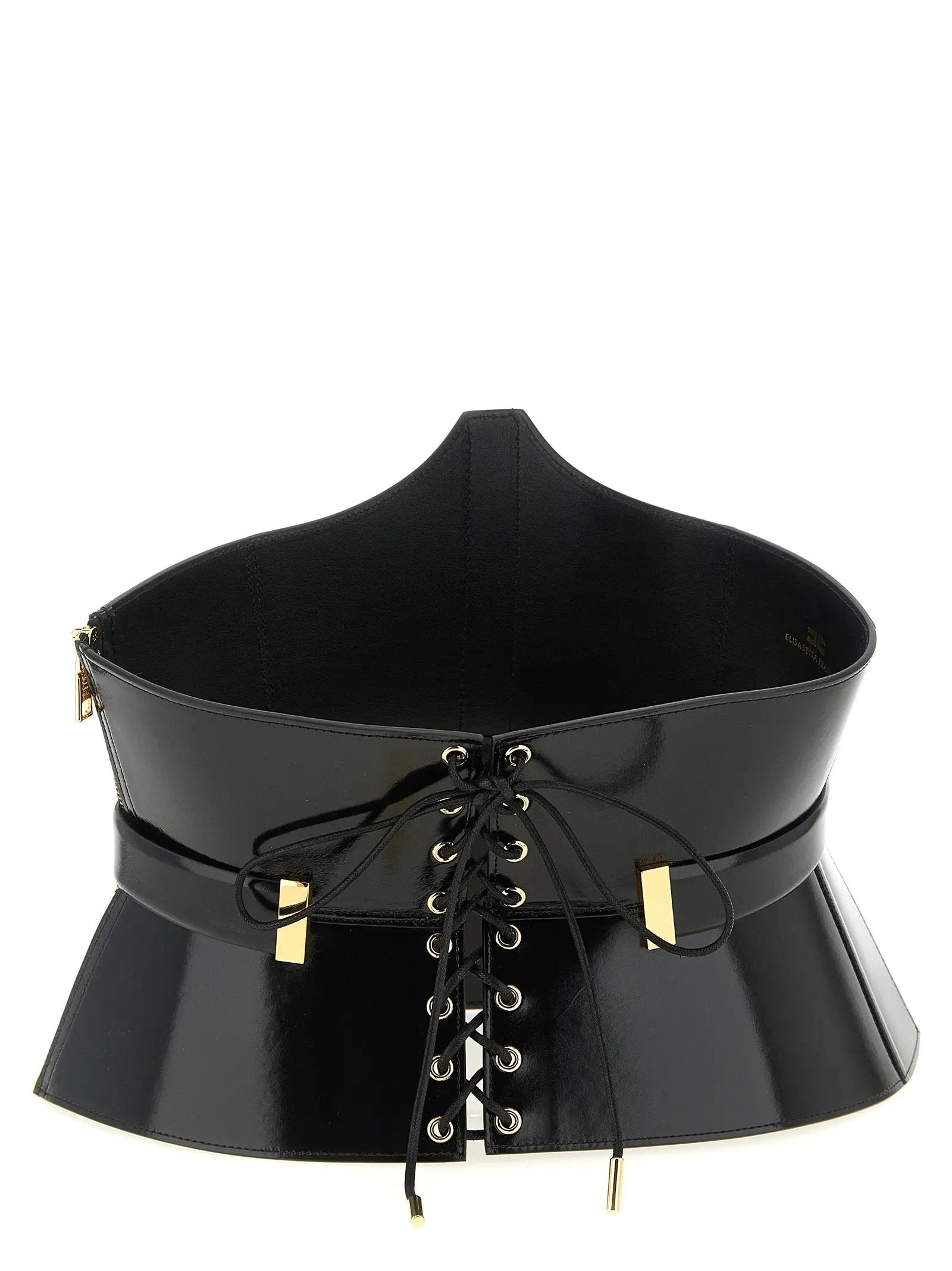 Elisabetta Franchi Black Leather High-Waist Belt