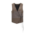 Giorgio Armani Brown Silk Sleeveless Jacket