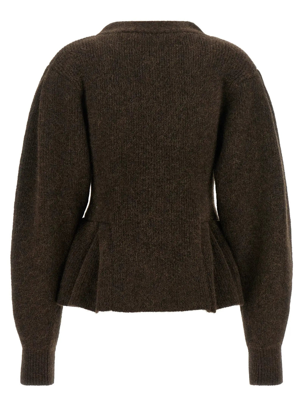 ROTATE BIRGER CHRISTENSEN Brown Wool Cardigan