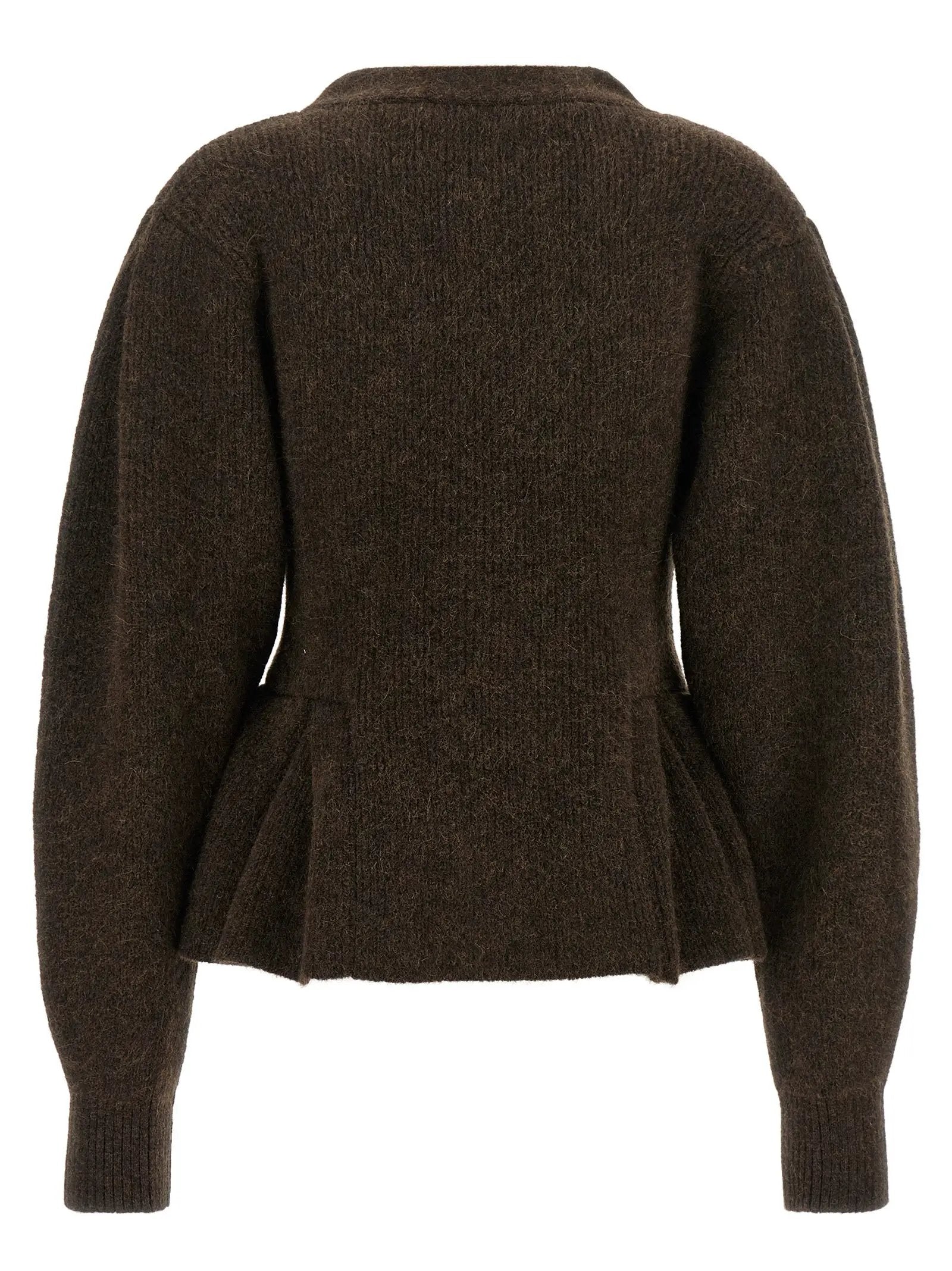 ROTATE BIRGER CHRISTENSEN Brown Wool Cardigan