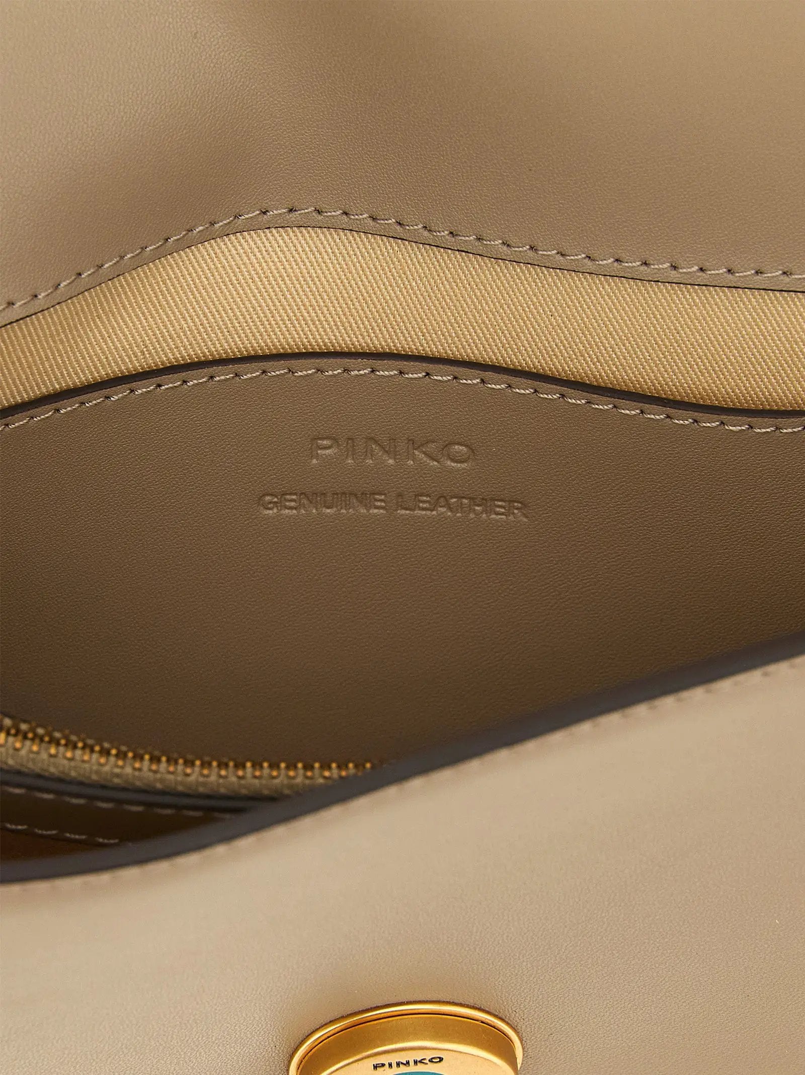 PINKO Gray Calfskin Crossbody Bag