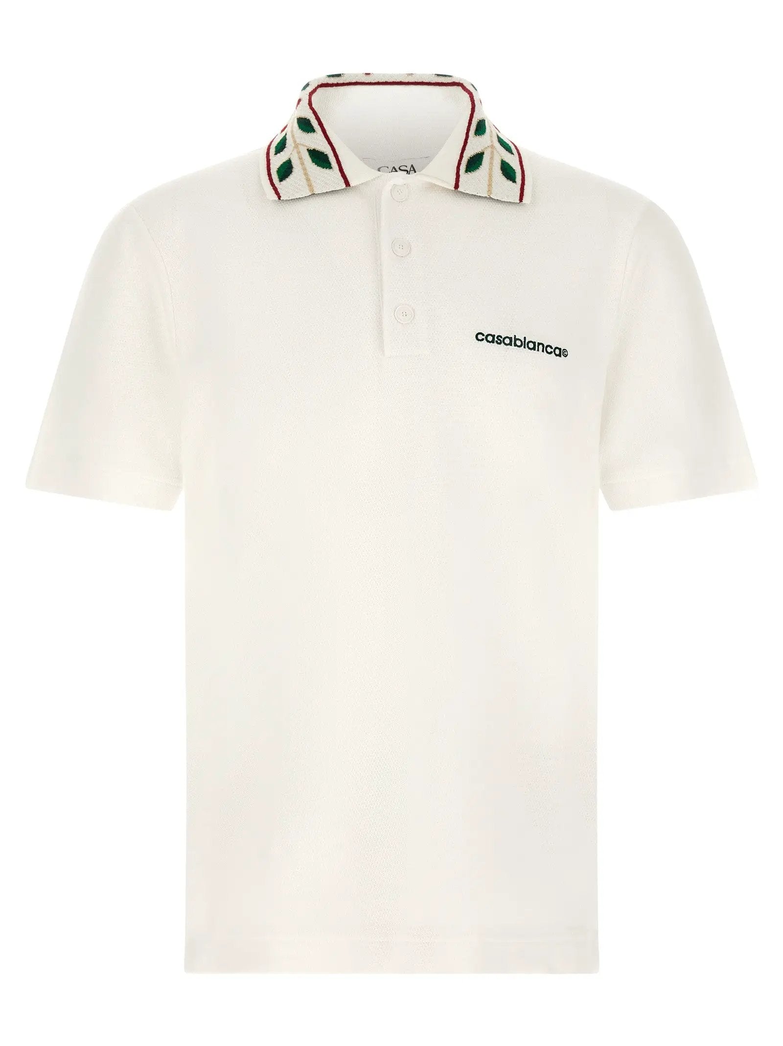 Casablanca White Organic Cotton Polo Shirt